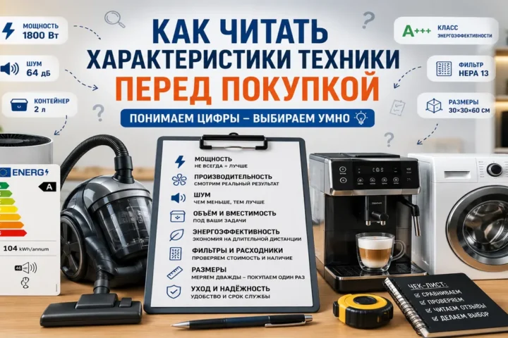 как читать характеристики техники перед покупкой